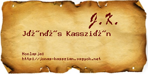 Jónás Kasszián névjegykártya